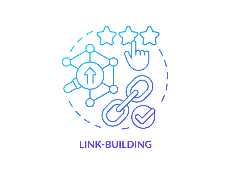 Link-building blue gradient concept icon