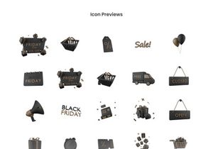 Black Friday 3D icons