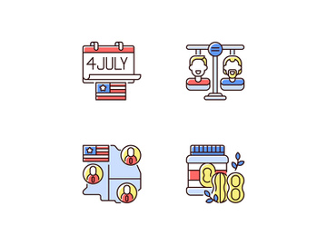 United States RGB color icons set preview picture