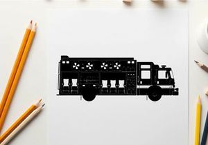 Fire truck silhouette illustration