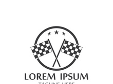 Creative and modern racing flag logo design.