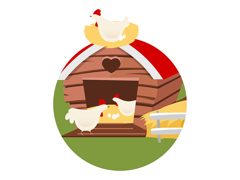 Poultry farming flat concept icon