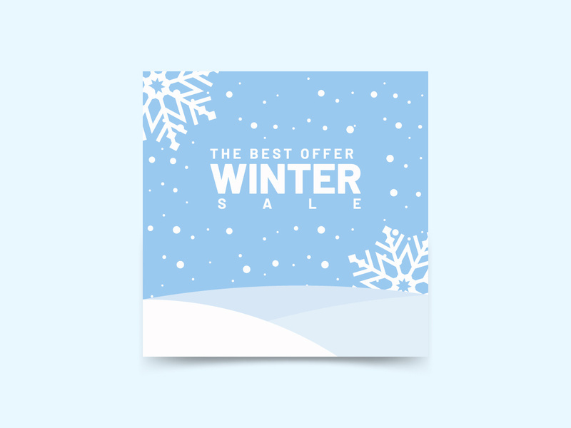 Best offer winter sale social media post template design