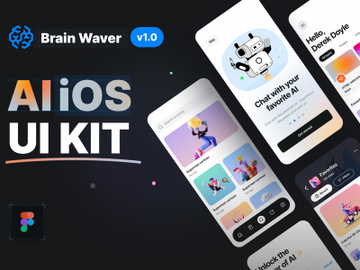Brain Waver v1.0(By  UI Larax) | AI iOS UI Kit Figma iOS UI kit| designed to enhance the functionality of ChatGPT preview picture