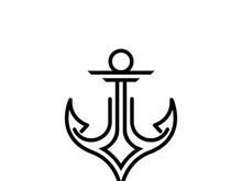Anchor logo icon boat ship marine navy design vector