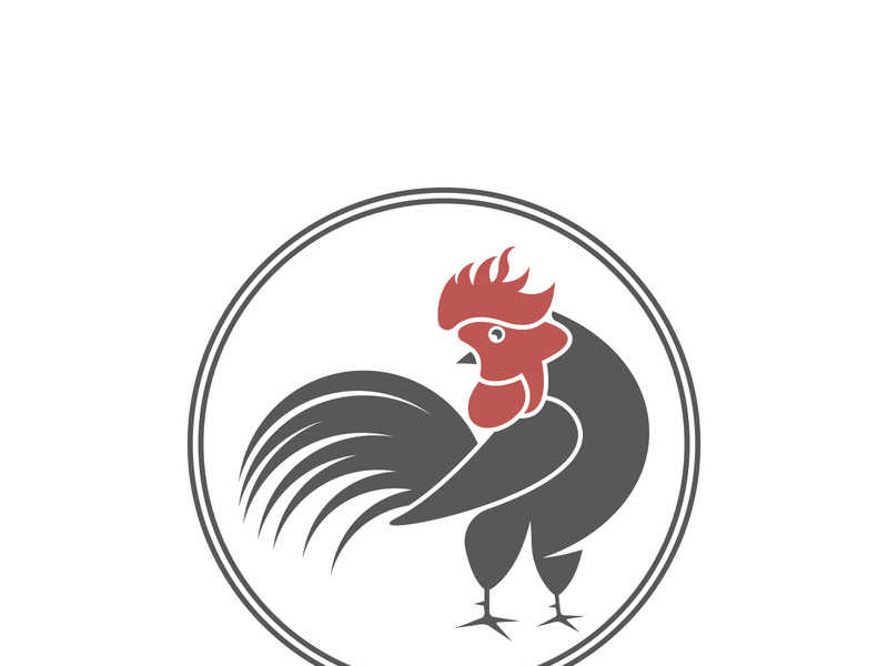 Rooster logo icon vector and symbol template design illustration