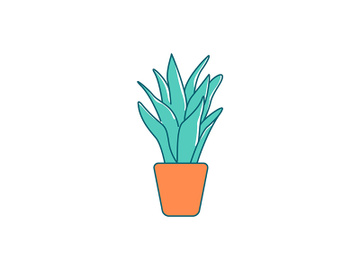 Houseplant flat color vector object preview picture