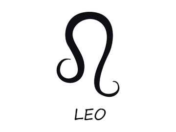 Leo zodiac sign black vector illustration preview picture