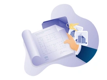 Flat architectural project vector