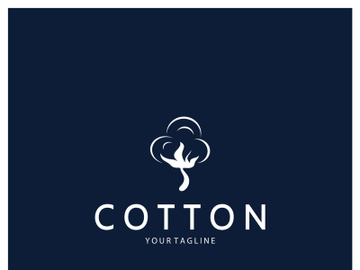 Soft natural organic cotton flower plant logo for cotton plantations, industries,business,textile,clothing and beauty,vector preview picture