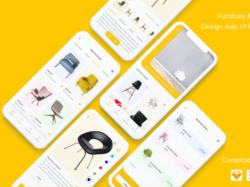 Furniture & Chairs Design App UI Kit