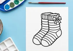 Cute striped baby socks with festive bow gift-ready for holiday celebrations and newborn photoshoots