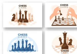 13 Chess Board Game Cartoon Illustration