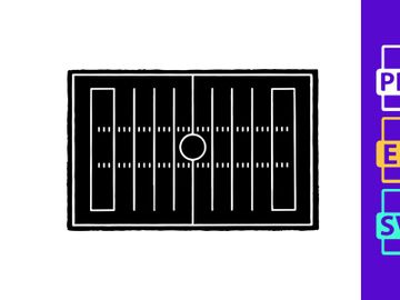 American football field diagram with yard lines and markings preview picture