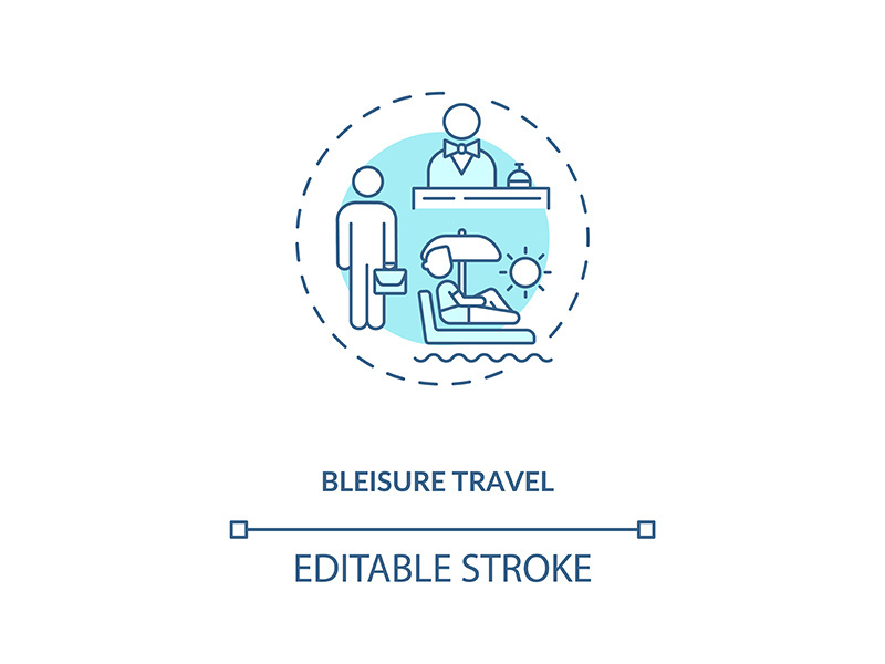 Bleisure travel concept icon