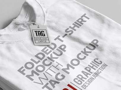 Free Folded T-Shirt Mockup Template