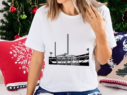 American football stadium goal post and empty bleachers illustration