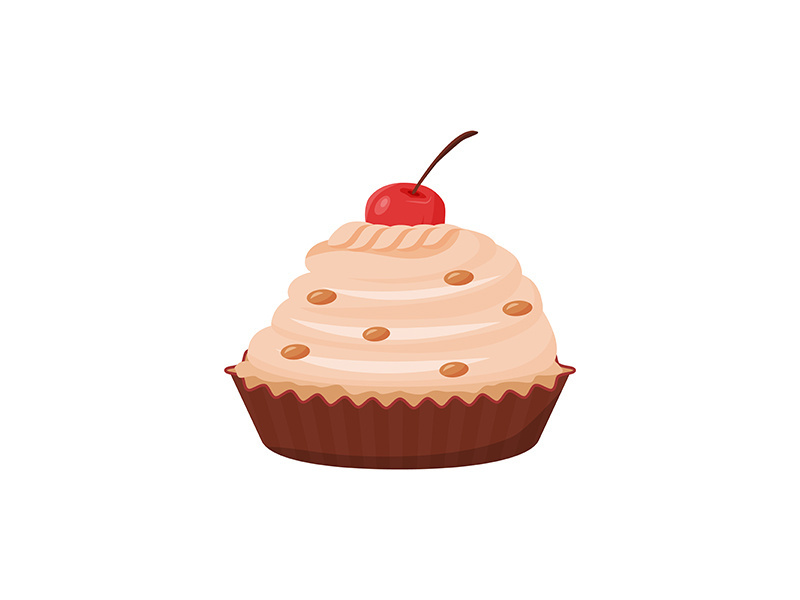 Delicious cupcake cartoon vector illustration