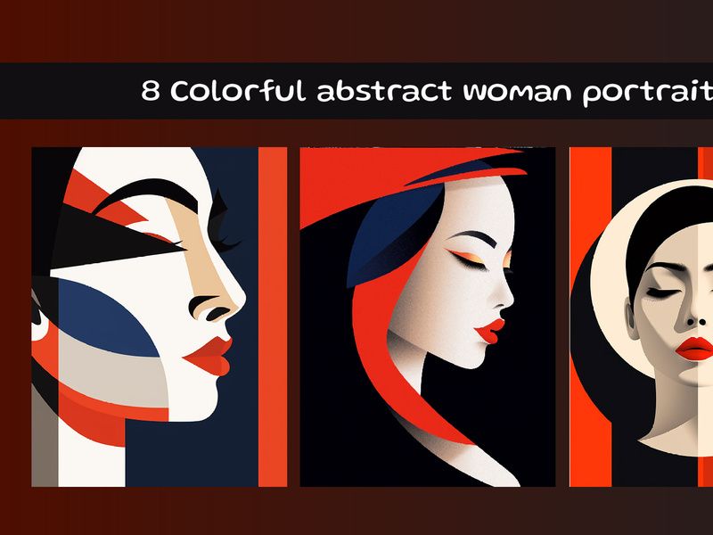 Colorful abstract woman portrait.