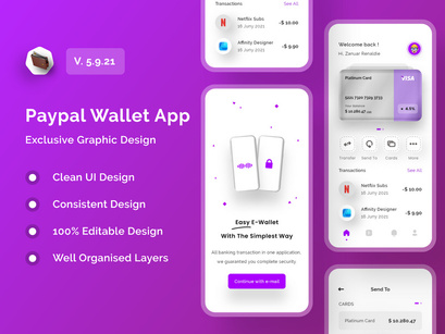 Paypal Wallet App UI Kits