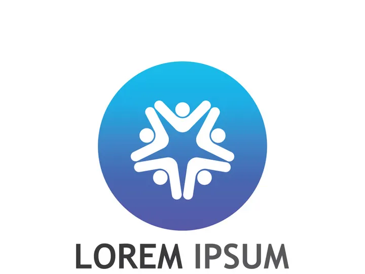 Community of people logo design with creative idea.