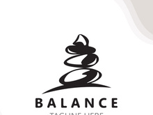Balance stone logo massage stone yoga, rock arrangement for spa and health meditation symbol