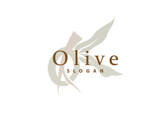Olive Oil Logo, Olive Leaf Plant Herbal Garden Vector