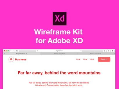 Margen Wireframe Kit for Adobe XD