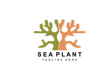 Seaweed Logo, Sea Plants Vector Design, Grocery And Nature Protection preview picture