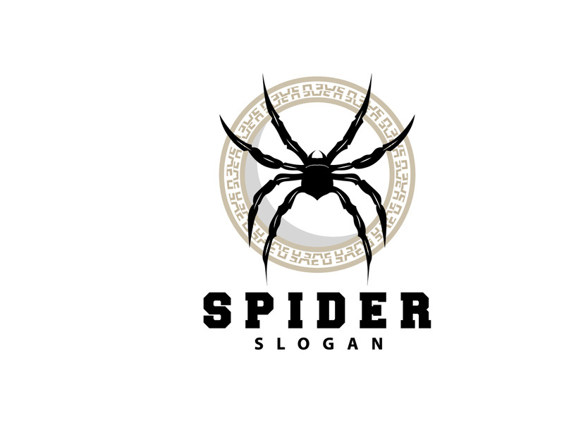 Spider Logo, Insect Animal Vector, Premium Vintage Design