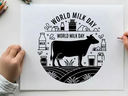 Kuh-Milch-Bauernhof-Produkt-Vektorillustration