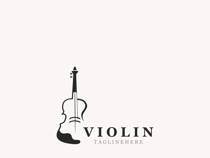 Violin instrument, vintage violin orchestra music design template