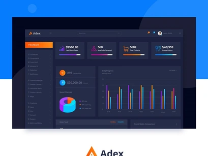 Adex - Material Design Admin Dashboard PSD Template