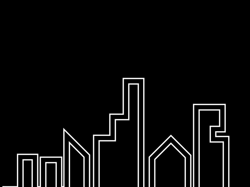 Modern city line buildings logo icons template