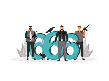 Evil sign flat concept vector illustration preview picture