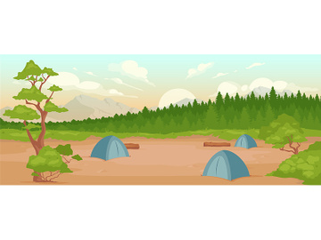 Camping flat color vector illustration preview picture