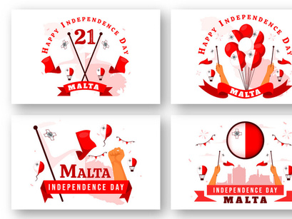 10 Independence Day of Malta Illustration