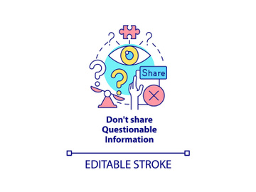 Do not share questionable information concept icon preview picture