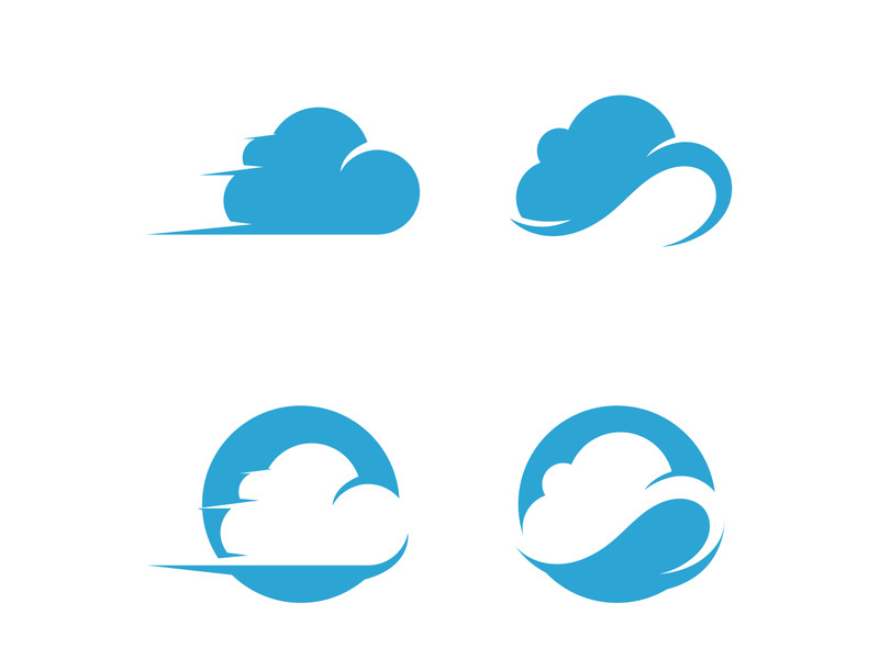 Blue cloud icon logo vector