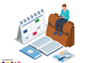 Set of Isometric Back to School illustration v2