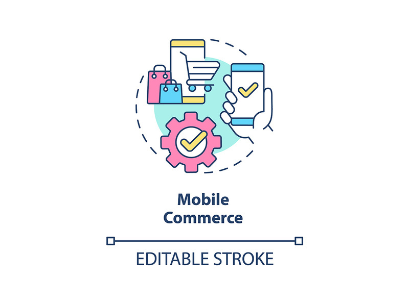 Mobile commerce concept icon