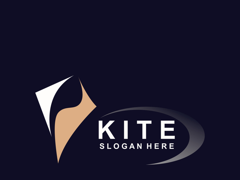 Kite logo design, flying paper kite Flat illustration vector company template