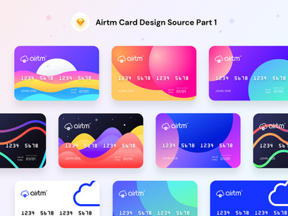 Airtm Virtual prepaid card designs part 1 (Source Sketch)