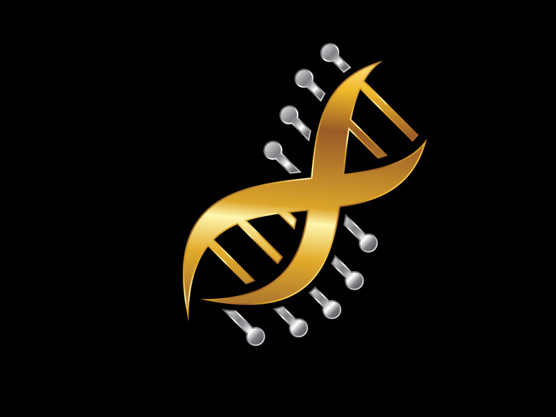DNA vector logo design template. Genetics Vector Design