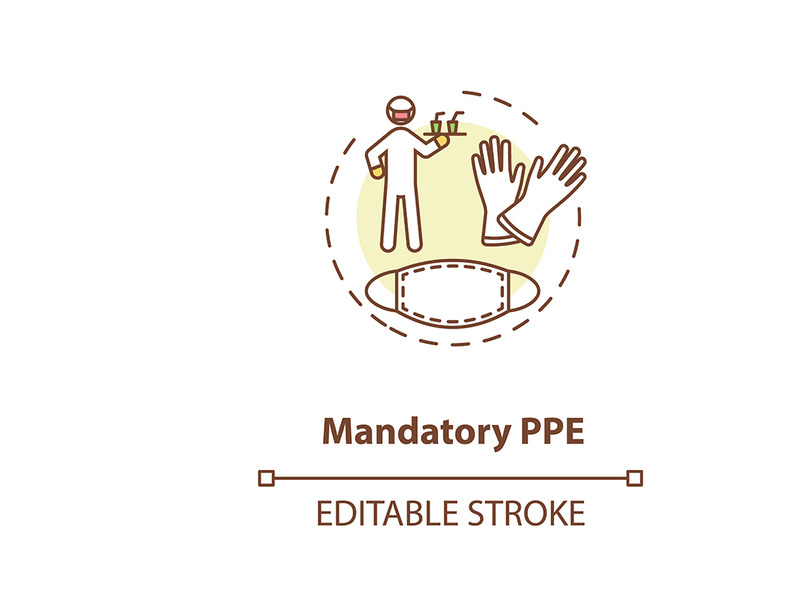 Mandatory PPE concept icon