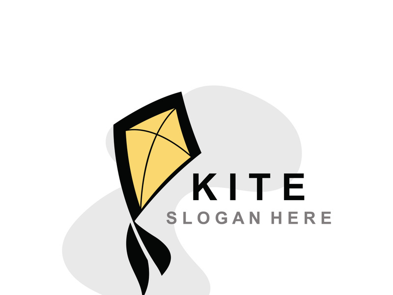 Kite logo design, flying paper kite Flat illustration vector company template