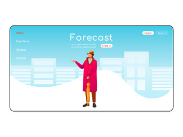 Forecast landing page flat color vector template preview picture