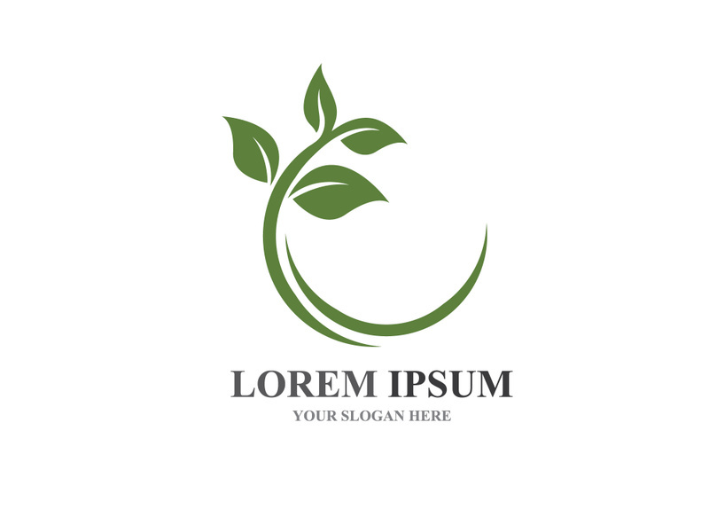 Eco leaf green tree logo template