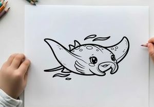 Cute smiling whale swimming underwater vector illustration
