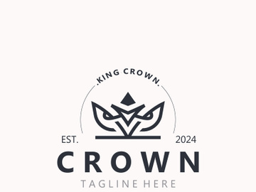 Crown logo simple design template. Vintage Crown Logo Royal King Queen concept symbol icon preview picture